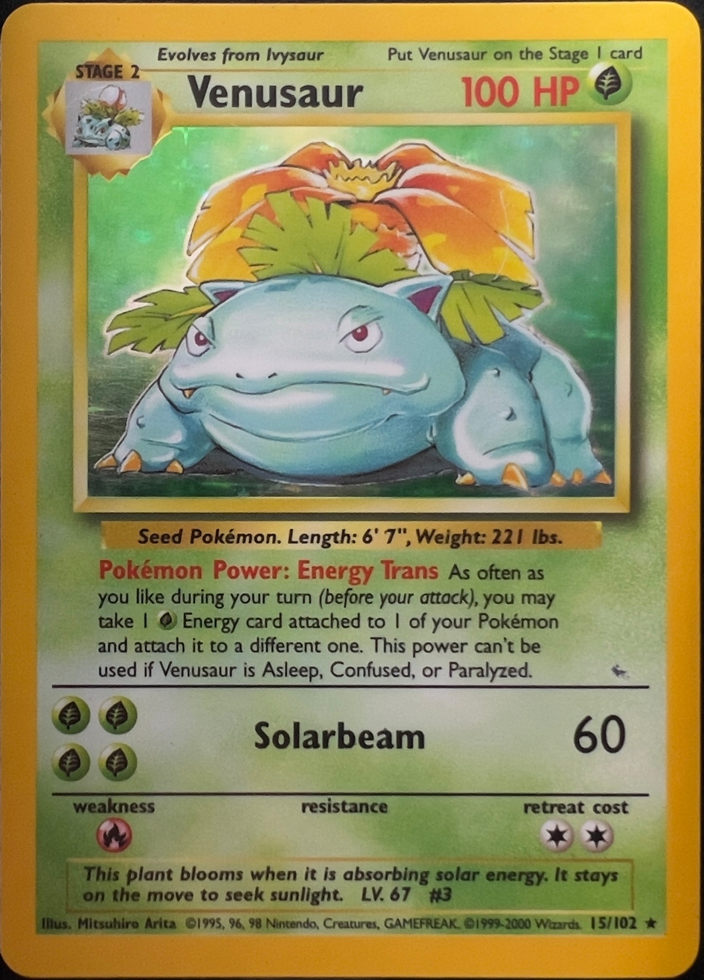 Venusaur Holo 15/102 - Pokémon Base Set (WOTC)