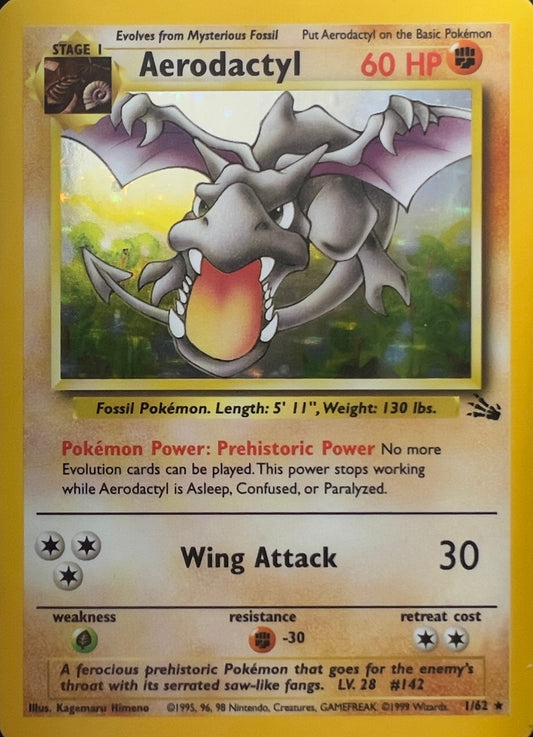 Aerodactyl Holo 1/62 - Pokemon Fossil (WOTC)