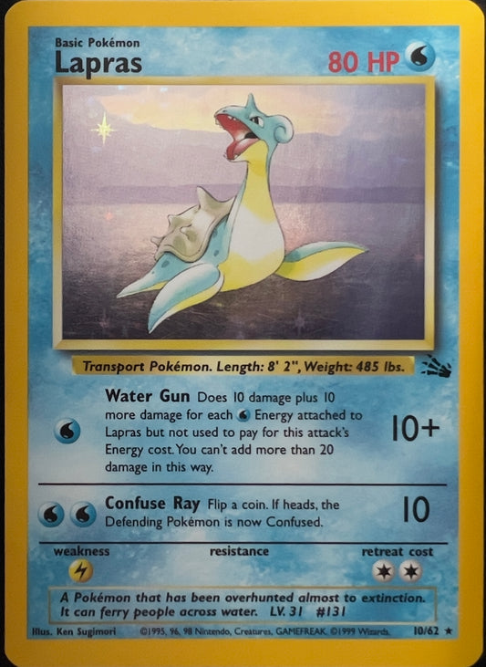 Lapras Holo 10/62 - Pokémon Fossil (WOTC)