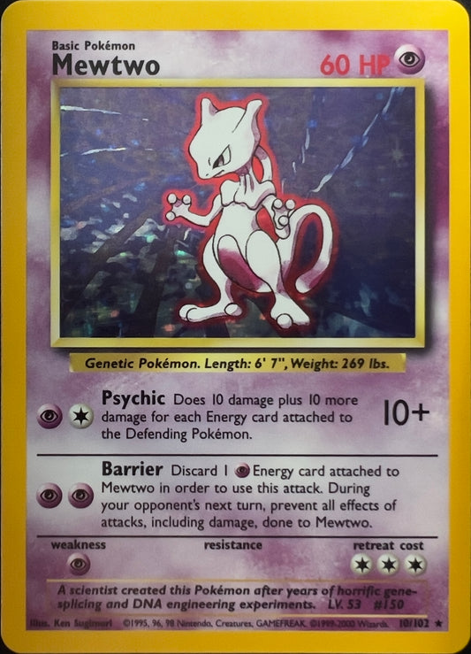 Mewtwo Holo 10/102 - Pokémon Base Set (WOTC)