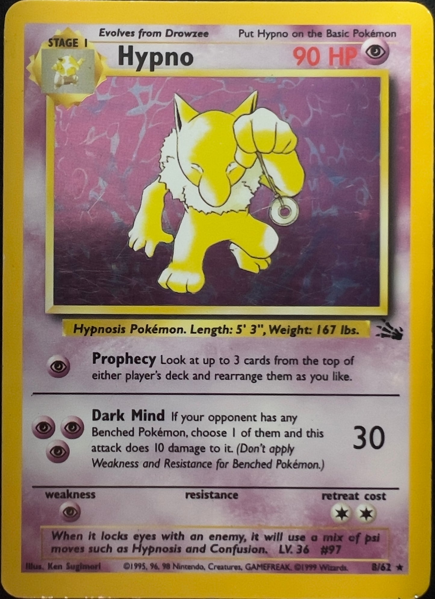 Hypno Holo 8/62 - Pokémon Fossil (WOTC)