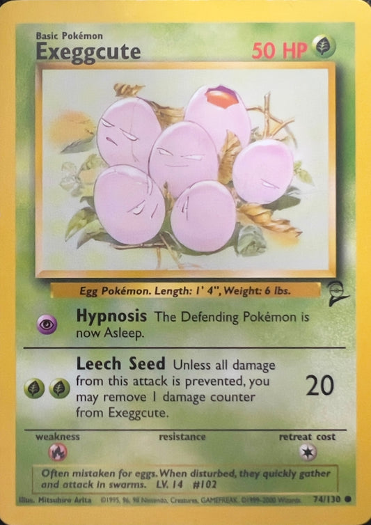 Exeggcute (non-holo) 74/130 - Pokemon Base Set 2 (WOTC)