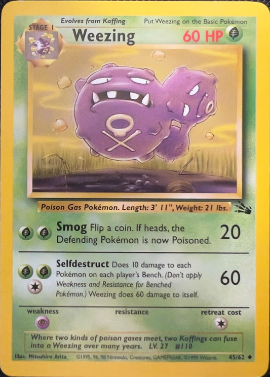 Weezing (non-holo) 45/102 - Pokemon Fossil (WOTC)