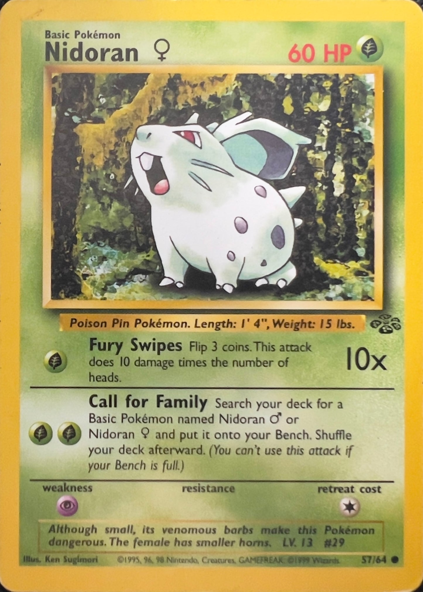 Nidoran (Non-Holo) 57/64 - Pokemon Jungle (WOTC)