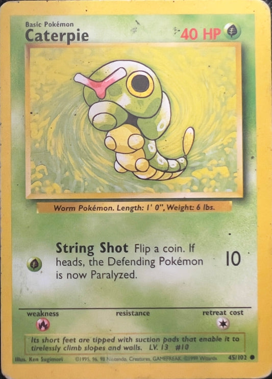 Caterpie (non-holo) 45/102 - Pokemon Base Set (WOTC)