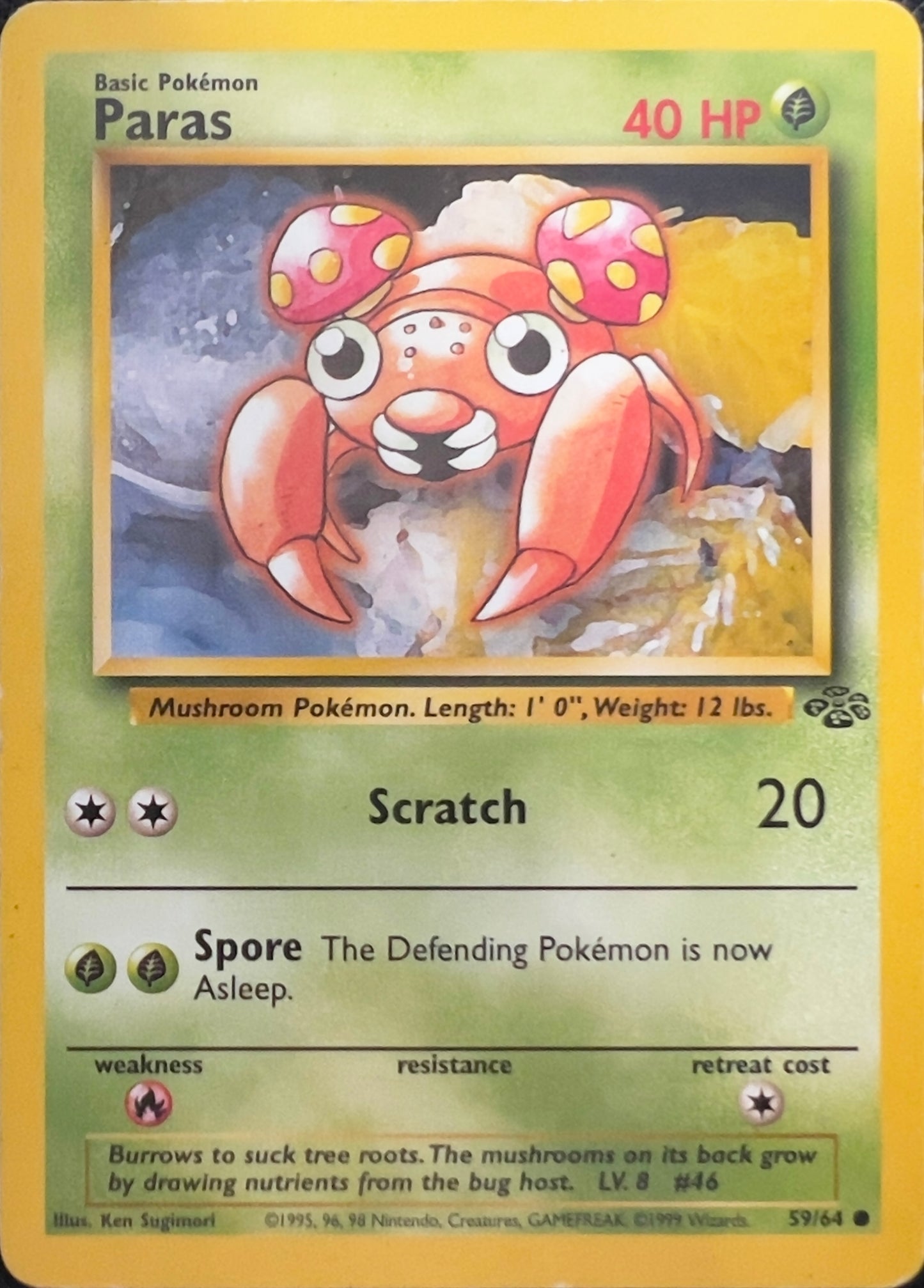 Paras (non-holo) 59/64 - Pokemon Jungle (WOTC)