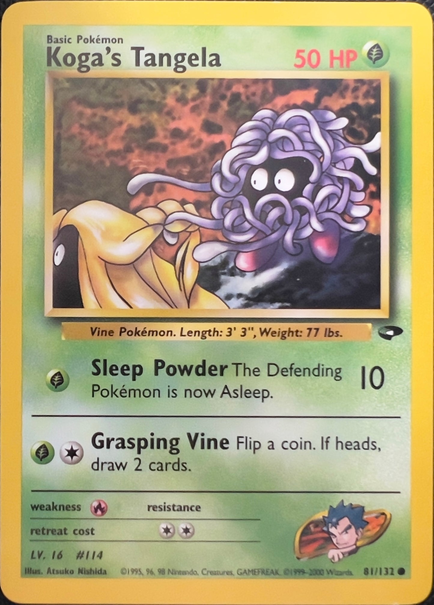 Koga’s Tangela (non-holo) 81/132 - Pokemon Gym Challenge (WOTC)