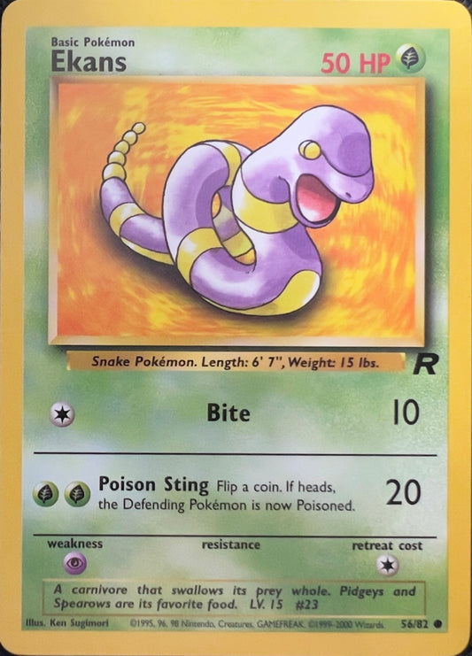 Ekans (non-holo) 58/82 - Pokemon Team Rocket (WOTC)