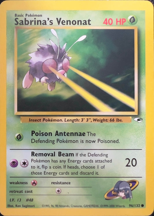 Sabrina's Venonat (non-holo) 96/132 - Pokemon Gym Heroes (WOTC)