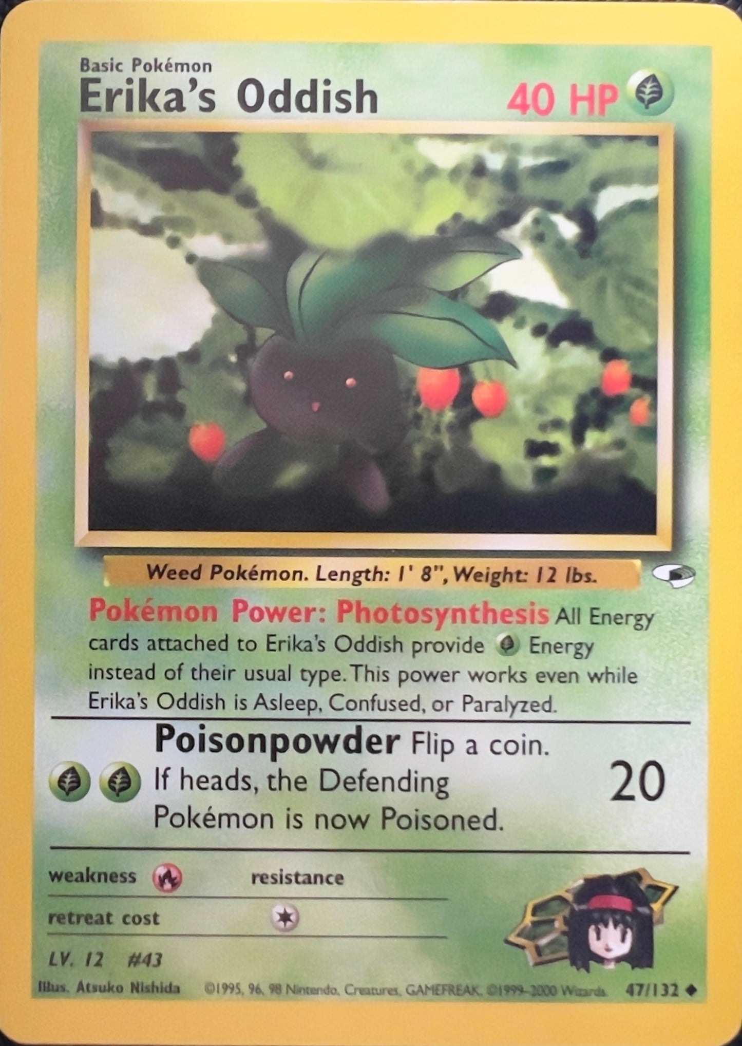 Erika's Oddish (non-holo) 47/132 - Pokemon Gym Heroes (WOTC)