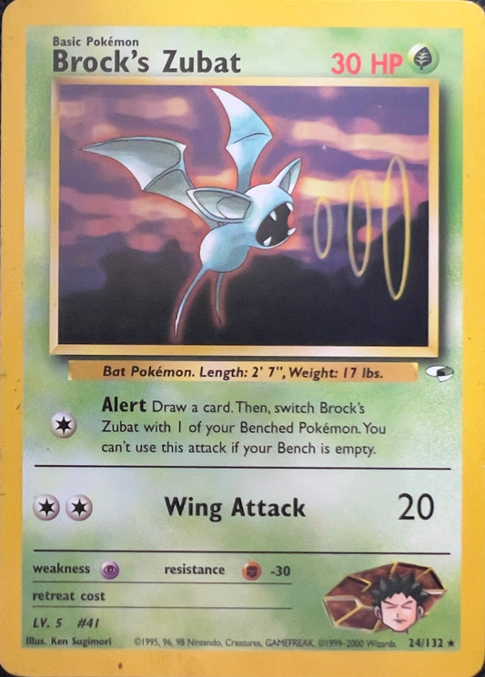 Brock's Zubat (non-holo) 24/132 - Pokemon Gym Heroes (WOTC)