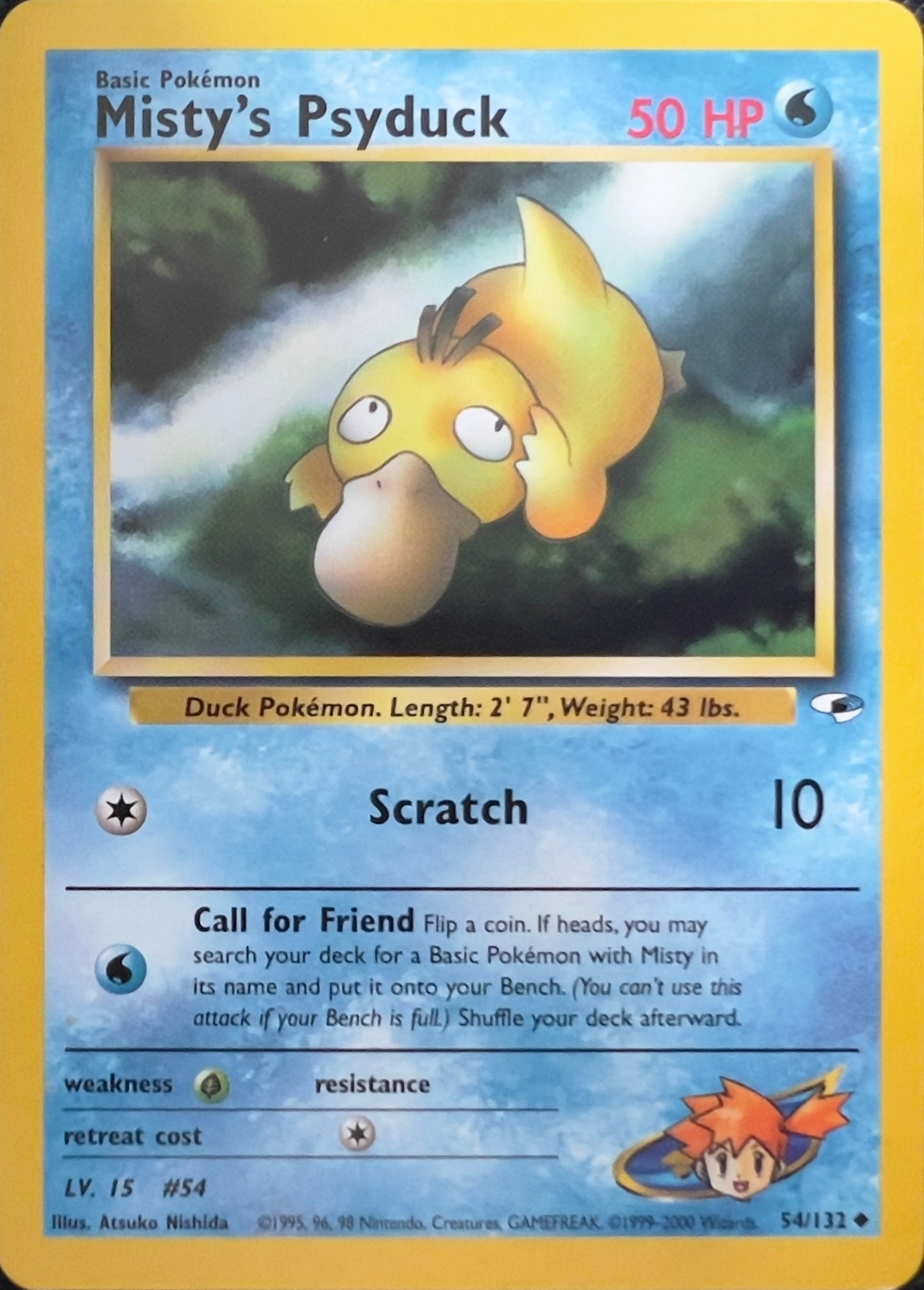 Misty’s Psyduck (non-holo) 54/132 - Pokemon Gym Heroes (WOTC)