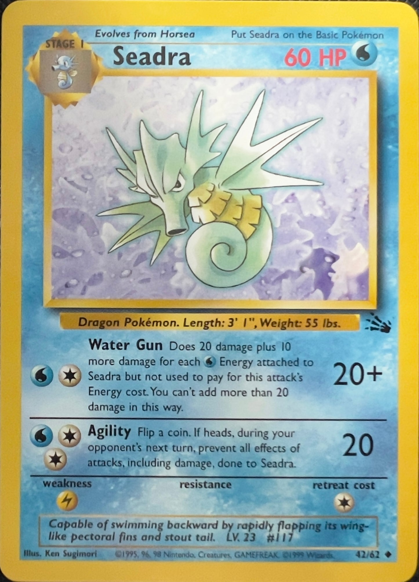 Seadra (non-holo) 42/62 - Pokemon Fossil (WOTC)