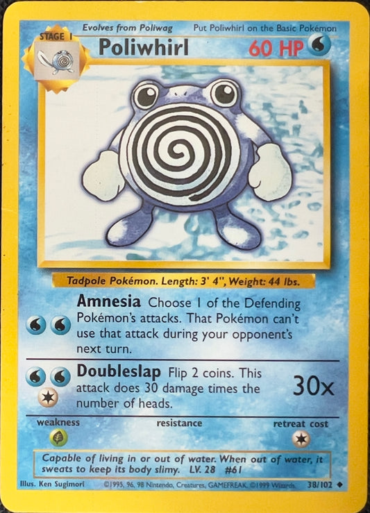 Poliwhirl (non-holo) 38/102 - Pokémon Base Set (WOTC)