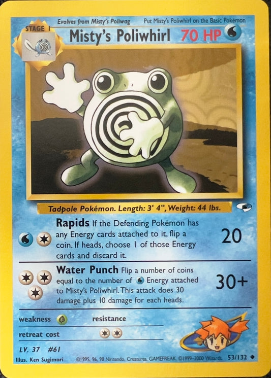 Misty’s Poliwhirl (non-holo) 53/132 - Pokémon Gym Heroes (WOTC)