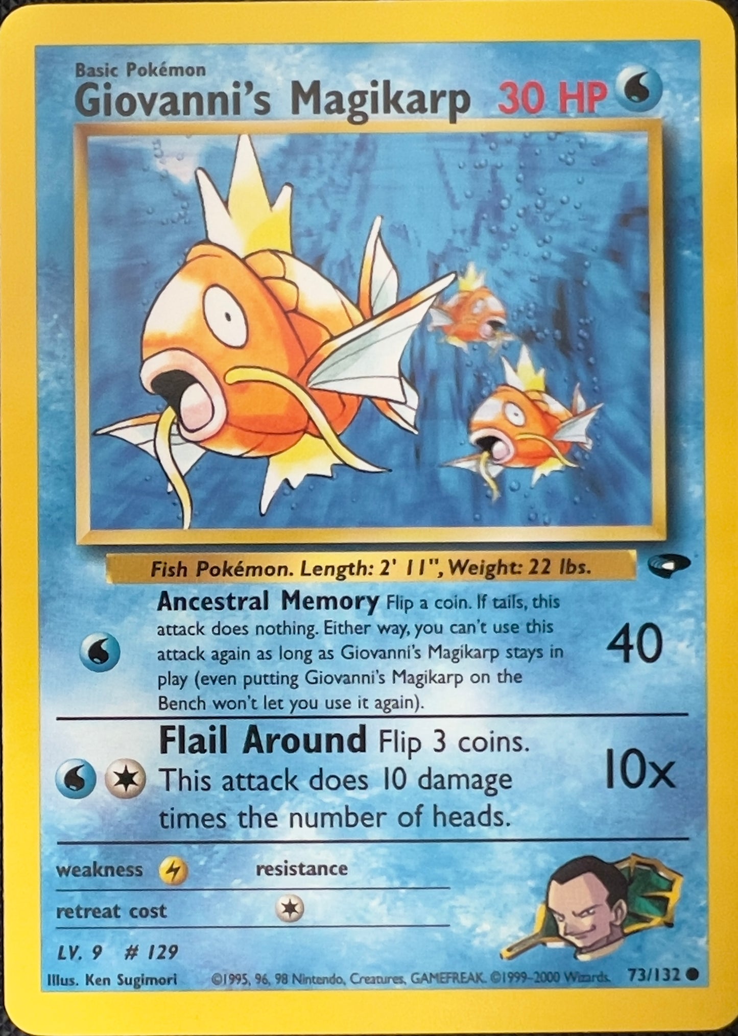 Giovanni’s Magikarp (non-holo) 73/132 - Pokémon Gym Challenge (WOTC)