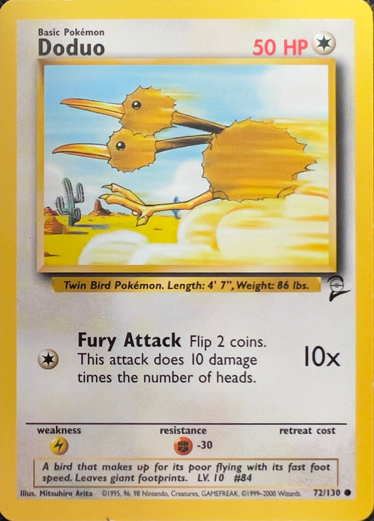 Doduo (non-holo) 72/130 - Pokémon Base Set 2 (WOTC)