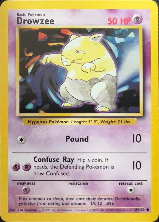 Drowzee (non-holo) 49/102 - Pokémon Base Set (WOTC)