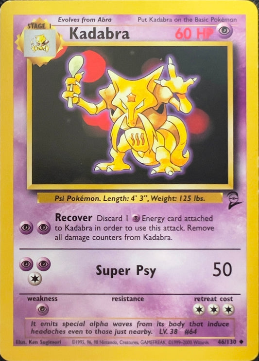 Kadabra (non-holo) 46/130 - Pokémon Base Set 2 (WOTC)