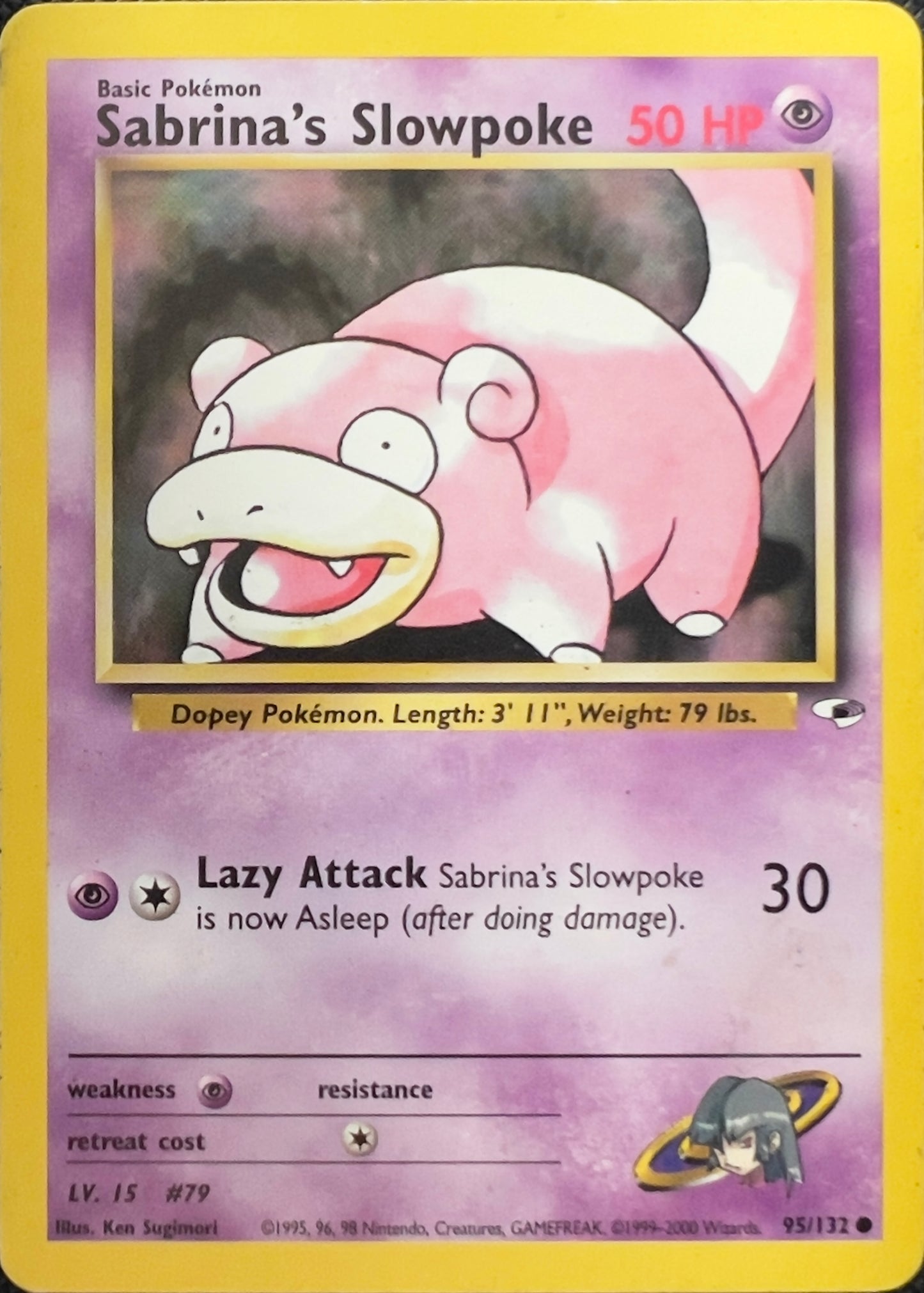 Sabrina’s Slowpoke (non-holo) 95/132 - Pokémon Gym Heroes (WOTC)