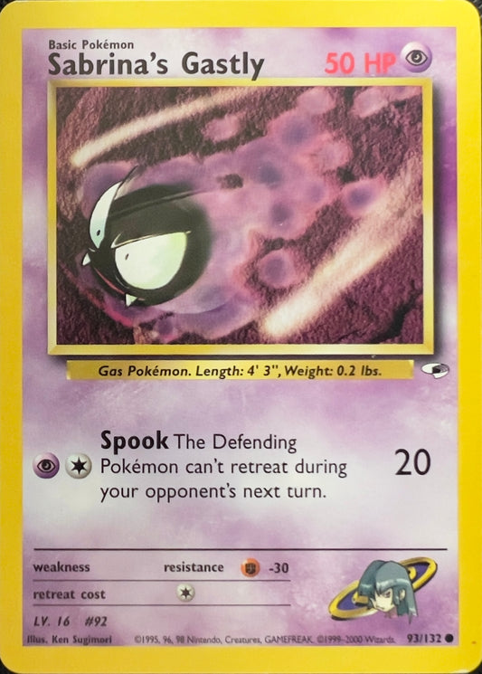 Sabrina’s Gastly (non-holo) 93/132 - Pokémon Gym Heroes (WOTC)