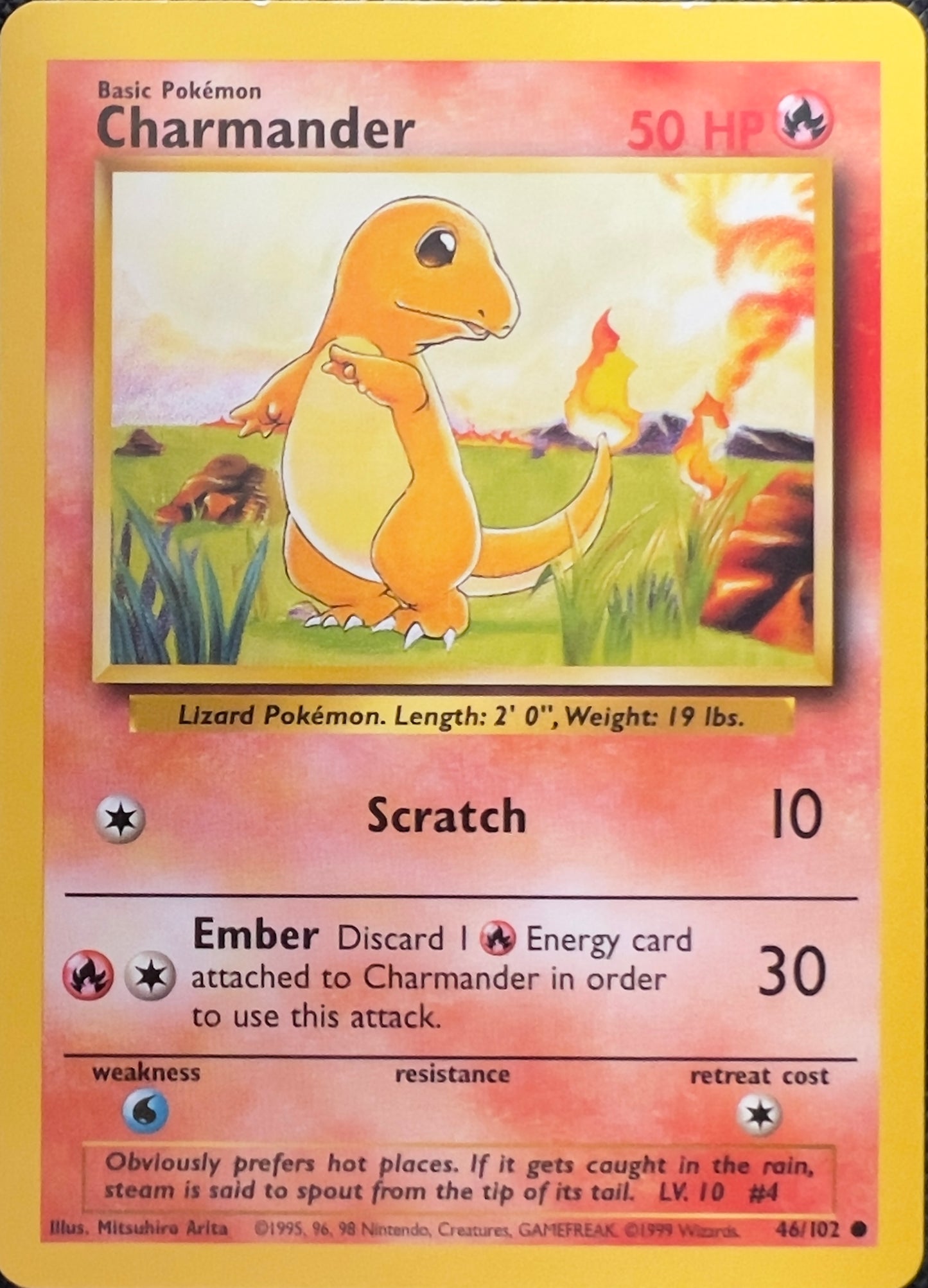 Charmander (non-holo) 46/102 - Pokémon Base Set (WOTC)