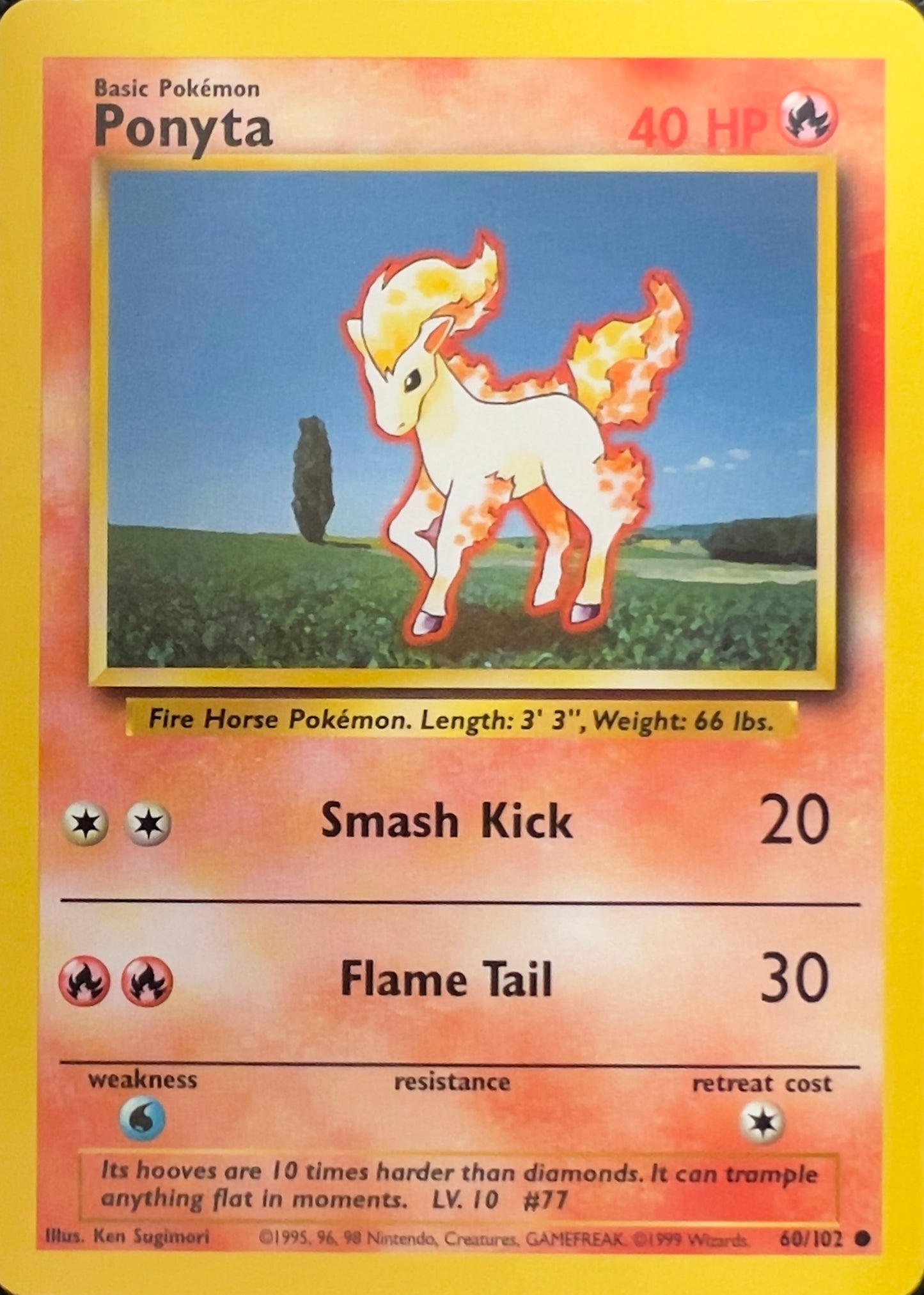 Ponyta (non-holo) 60/102 - Pokémon Base Set (WOTC)