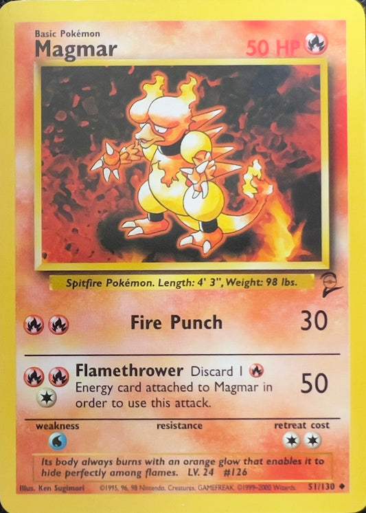Magmar (non-holo) 51/130 - Pokémon Base Set 2 (WOTC)