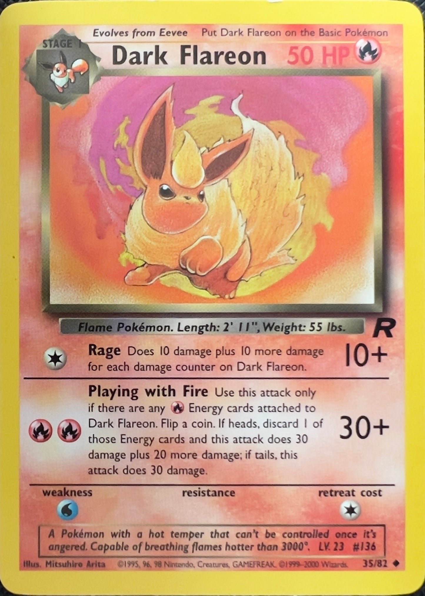 Dark Flareon (non-holo) 35/82 - Pokémon Team Rocket (WOTC)