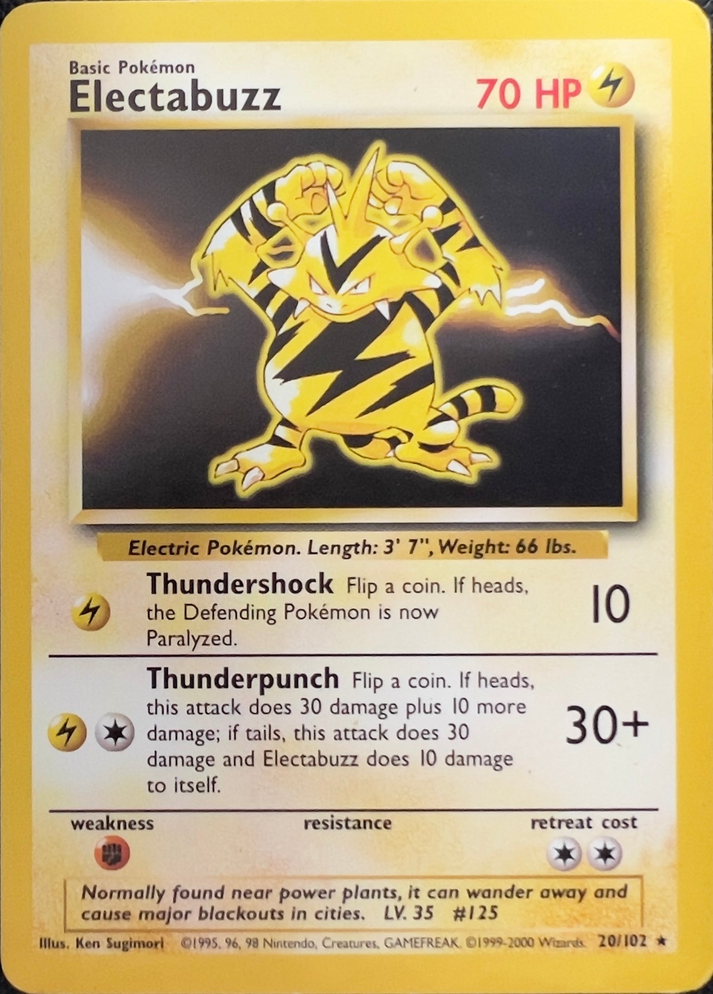 Electabuzz (non-holo) 20/102 - Pokémon Base Set (WOTC)