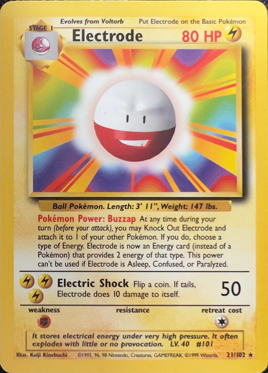 Electrode (non-holo) 21/102 - Pokémon Base Set (WOTC)