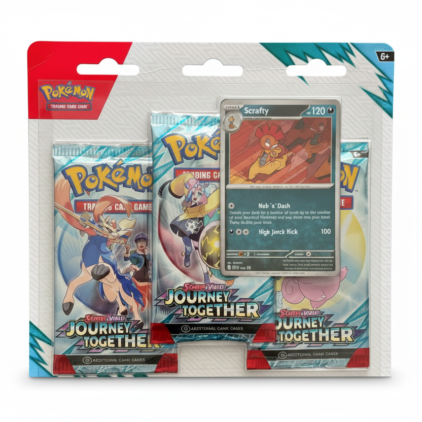 Pokémon TCG: Journey Together 3-Pack Blister (Scrafty Promo)