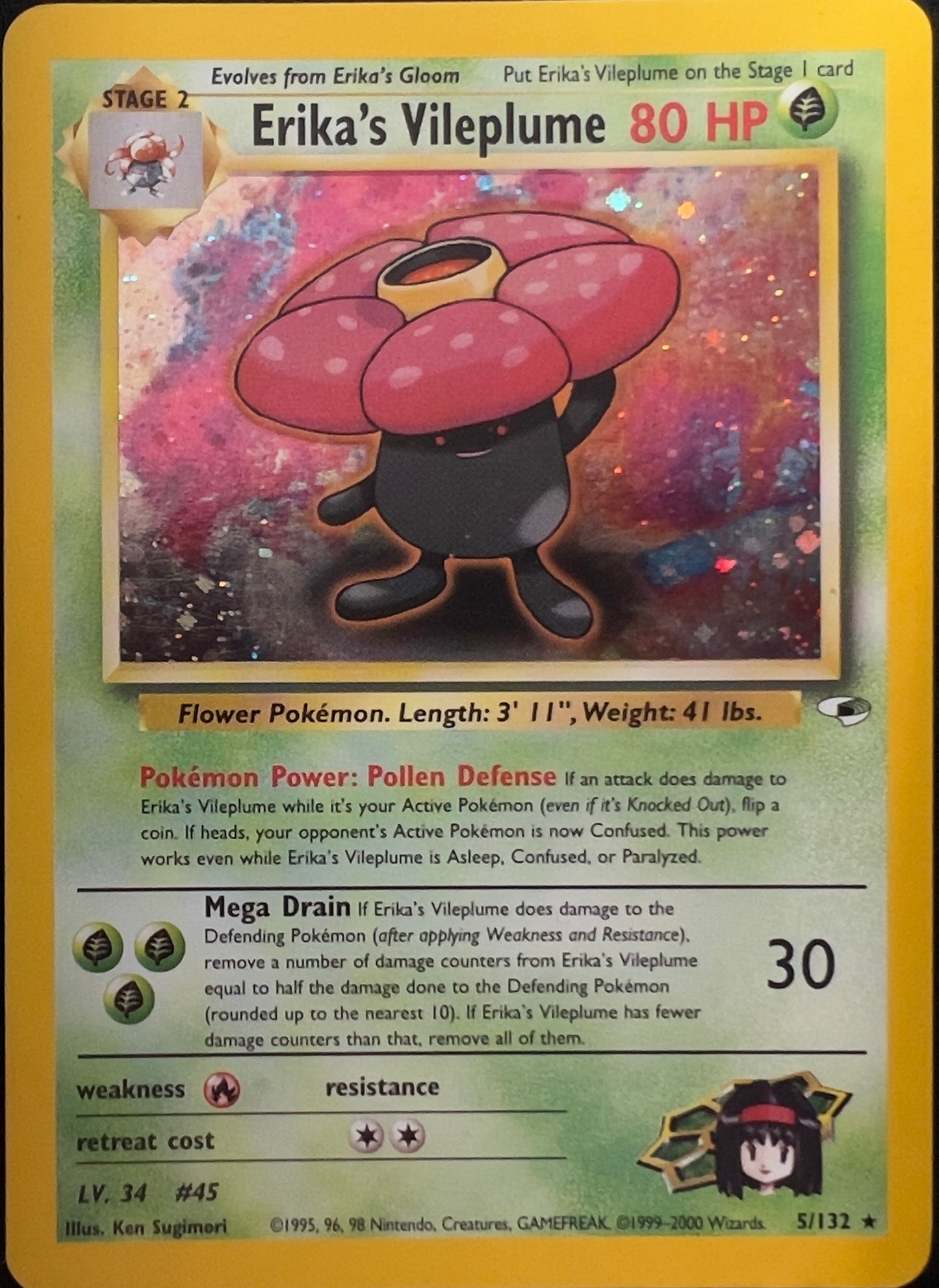 Erika's Vileplume Holo 5/132 - Pokémon Gym Heroes (WOTC)