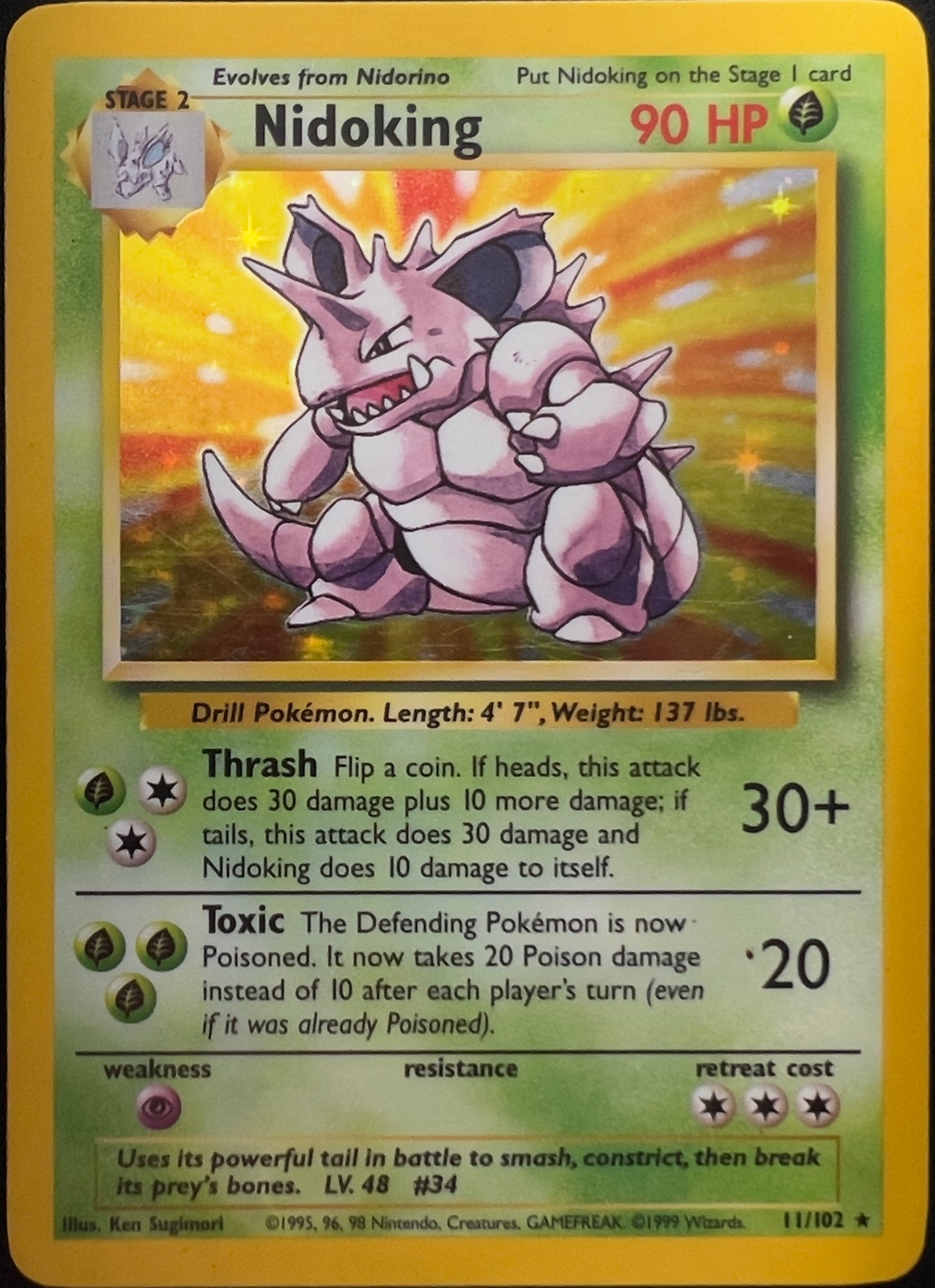 Nidoking Holo 11/102 - Pokémon Base Set (WOTC)