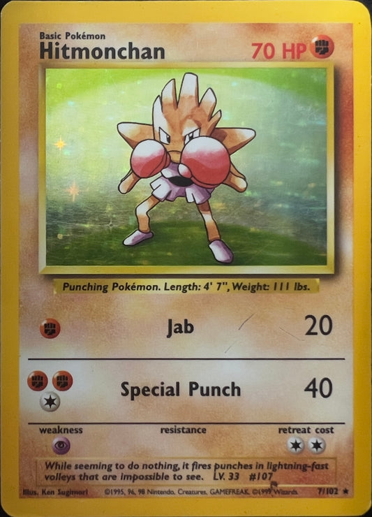 Hitmonchan Holo 7/102 - Pokémon Base Set (WOTC)