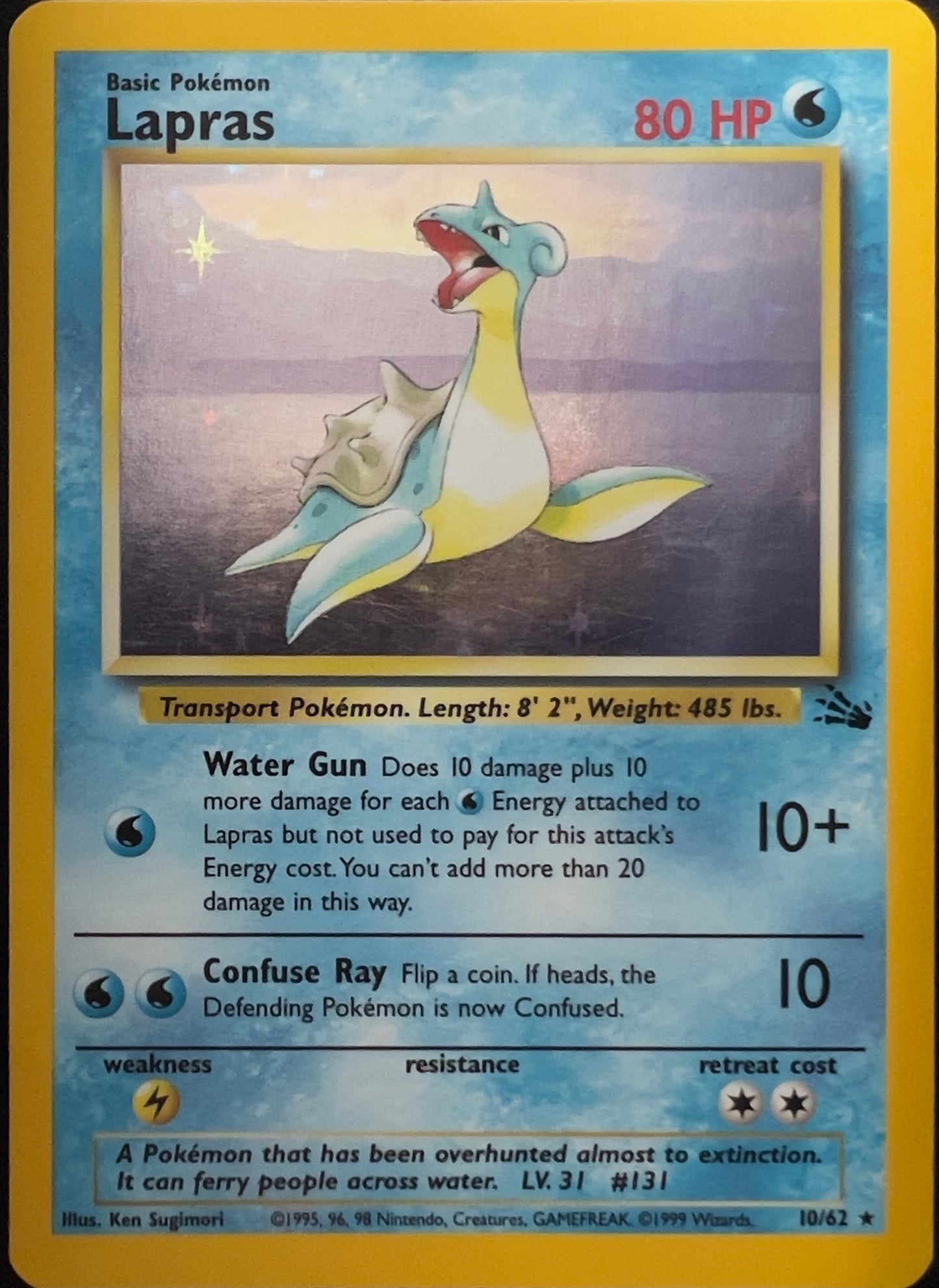 Lapras Holo 10/62 - Pokémon Fossil (WOTC)