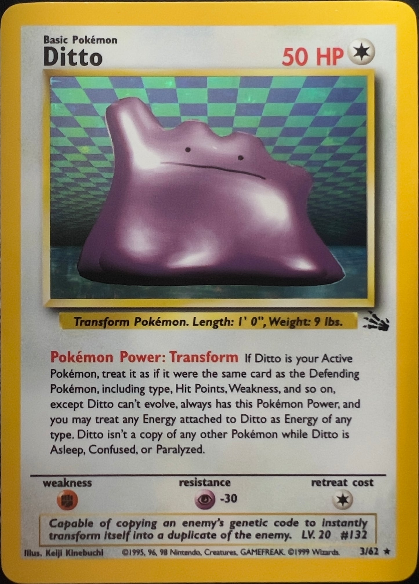 Ditto Holo 3/62 - Pokémon Fossil (WOTC)