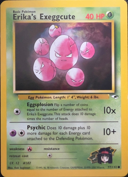 Erika's Exeggcute (non-holo) 77/132 - Pokemon Gym Heroes (WOTC)