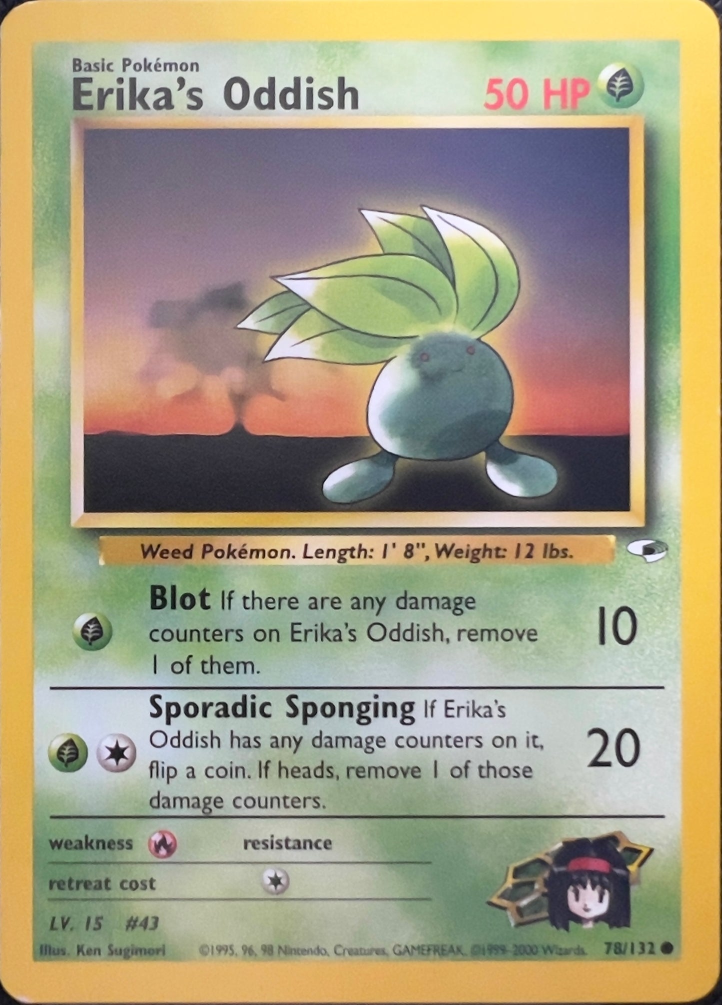 Erika's Oddish (non-holo) 78/132 - Pokemon Gym Heroes (WOTC)