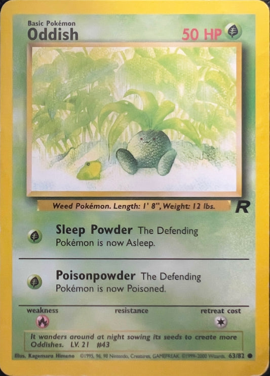 Oddish (non-holo) 63/82 - Pokemon Team Rocket (WOTC)