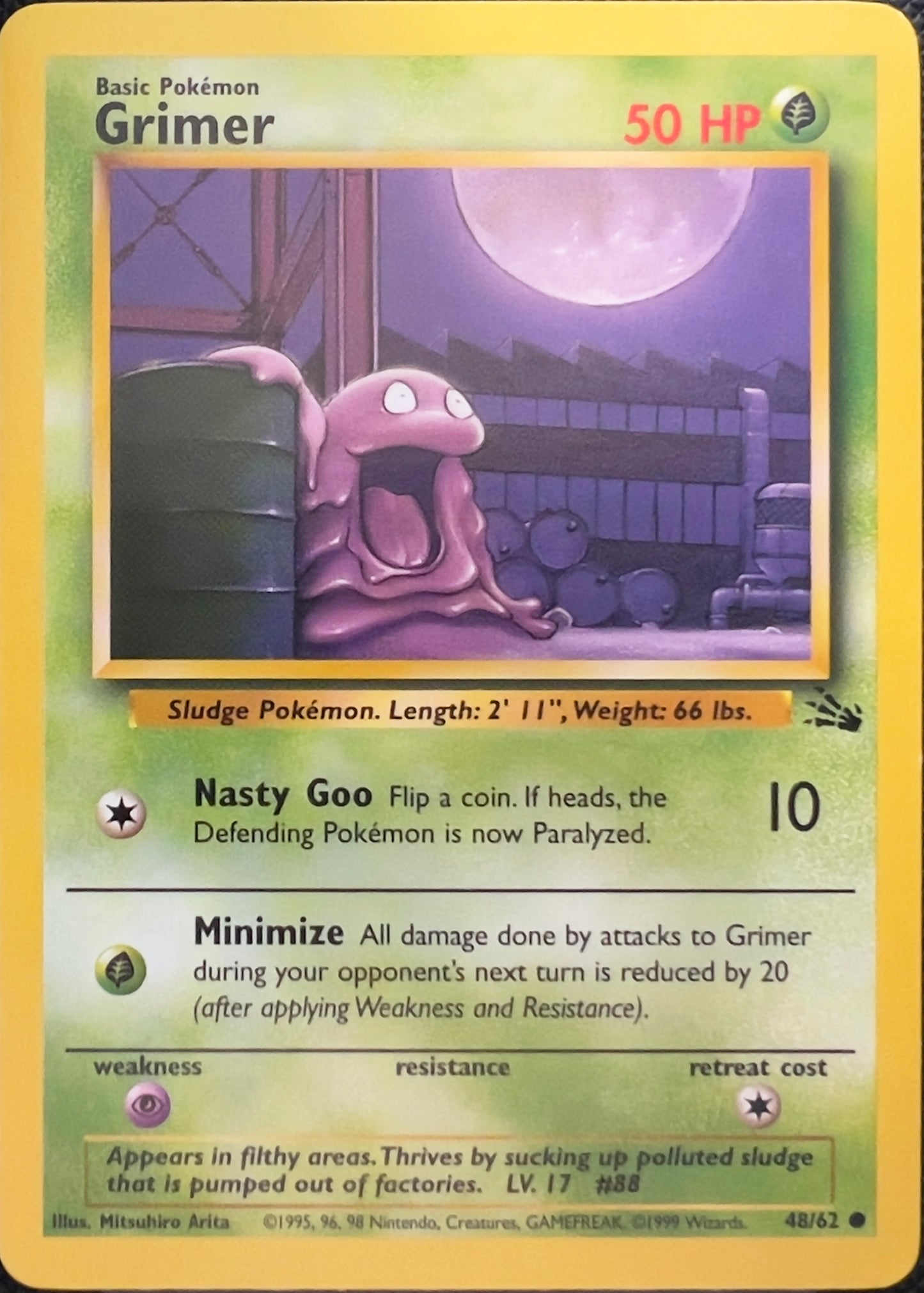 Grimer (non-holo) 48/62 - Pokemon Fossil (WOTC)