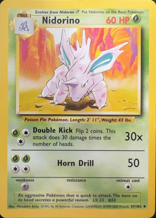 Nidorino (non-holo) 37/102 - Pokemon Base Set (WOTC)