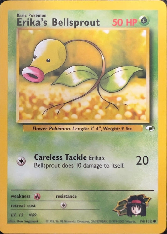 Erika’s Bellsprout (non-holo) 74/132 - Pokemon Gym Heroes (WOTC)