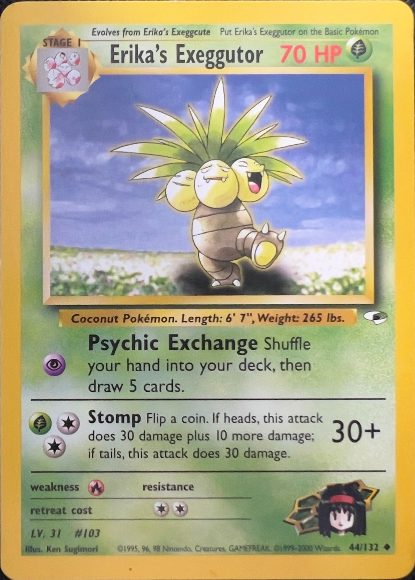 Erika's Exeggutor (non-holo) 45/132 - Pokemon Gym Heroes (WOTC)