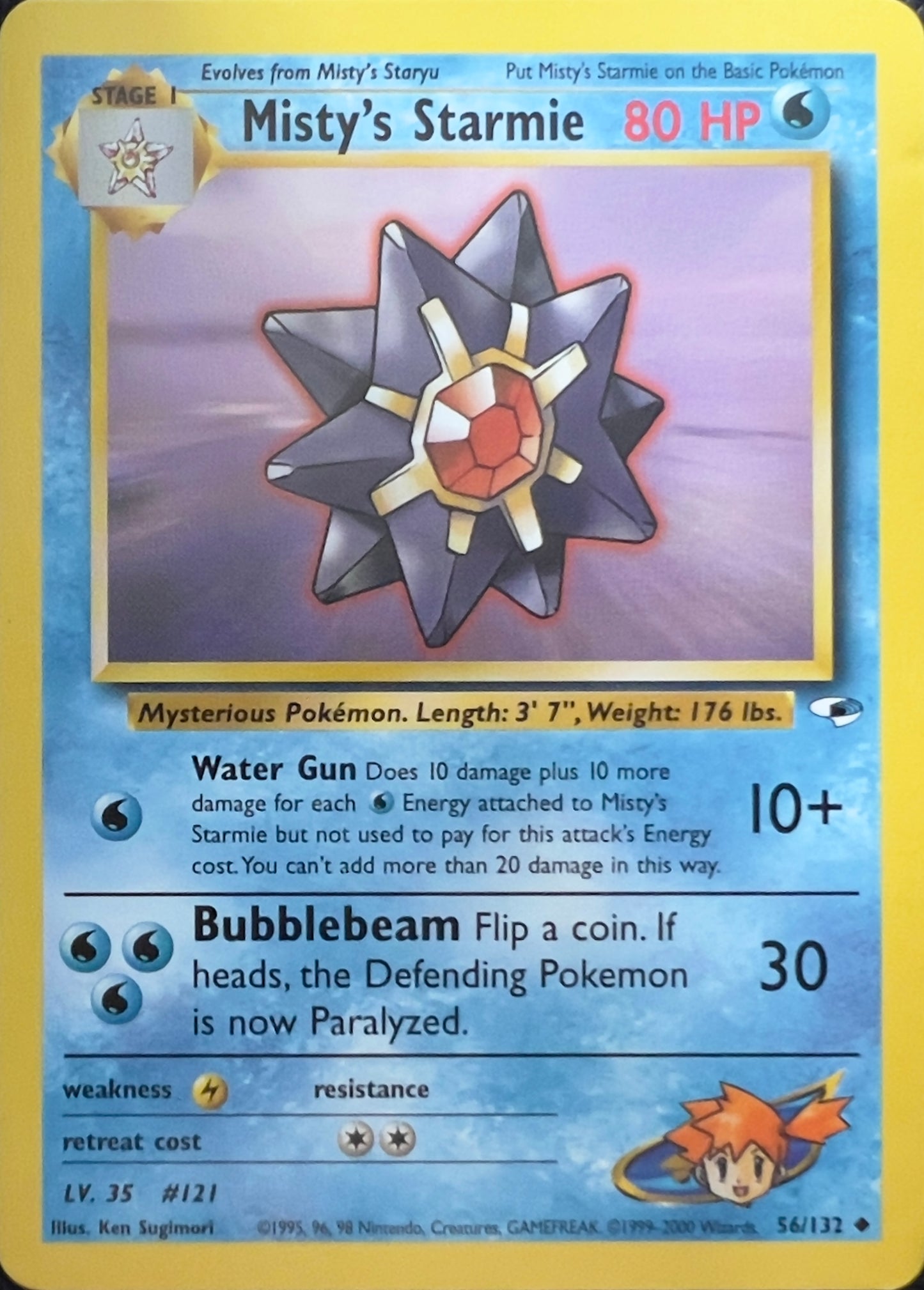 Misty’s Starmie (non-holo) 56/132 - Pokemon Gym Heroes (WOTC)