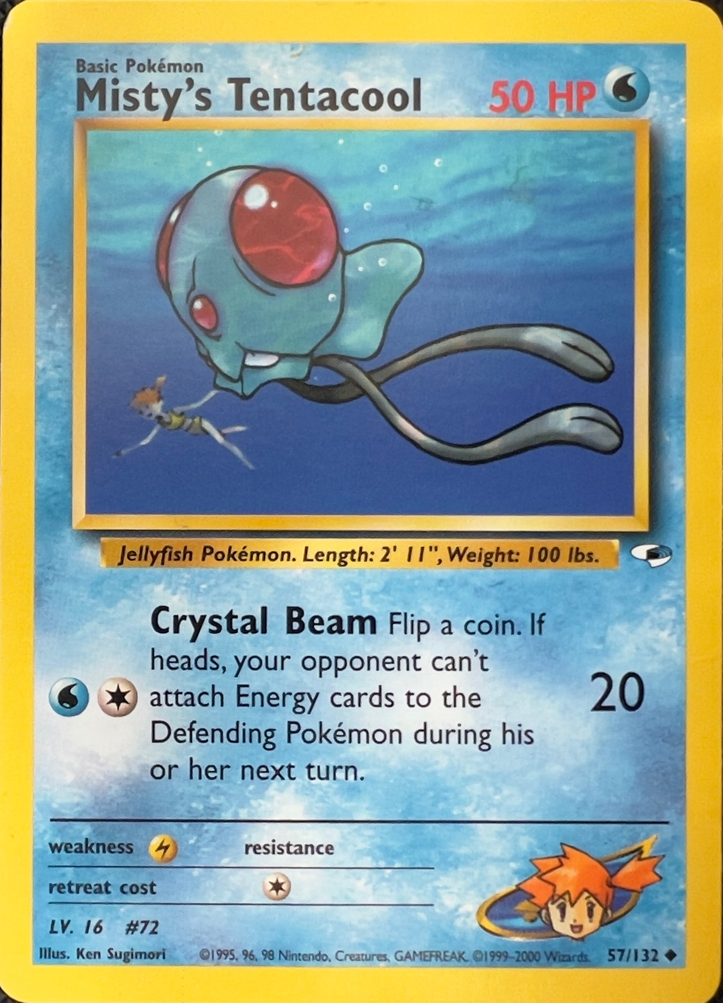 Misty’s Tentacool (non-holo) 57/132 - Pokémon Gym Heroes (WOTC)