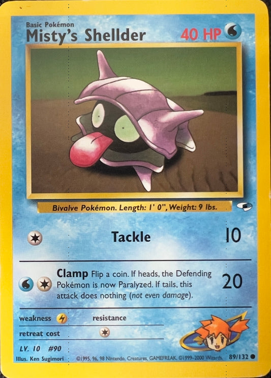 Misty’s Shellder (non-holo) 89/132 - Pokémon Gym Heroes (WOTC)