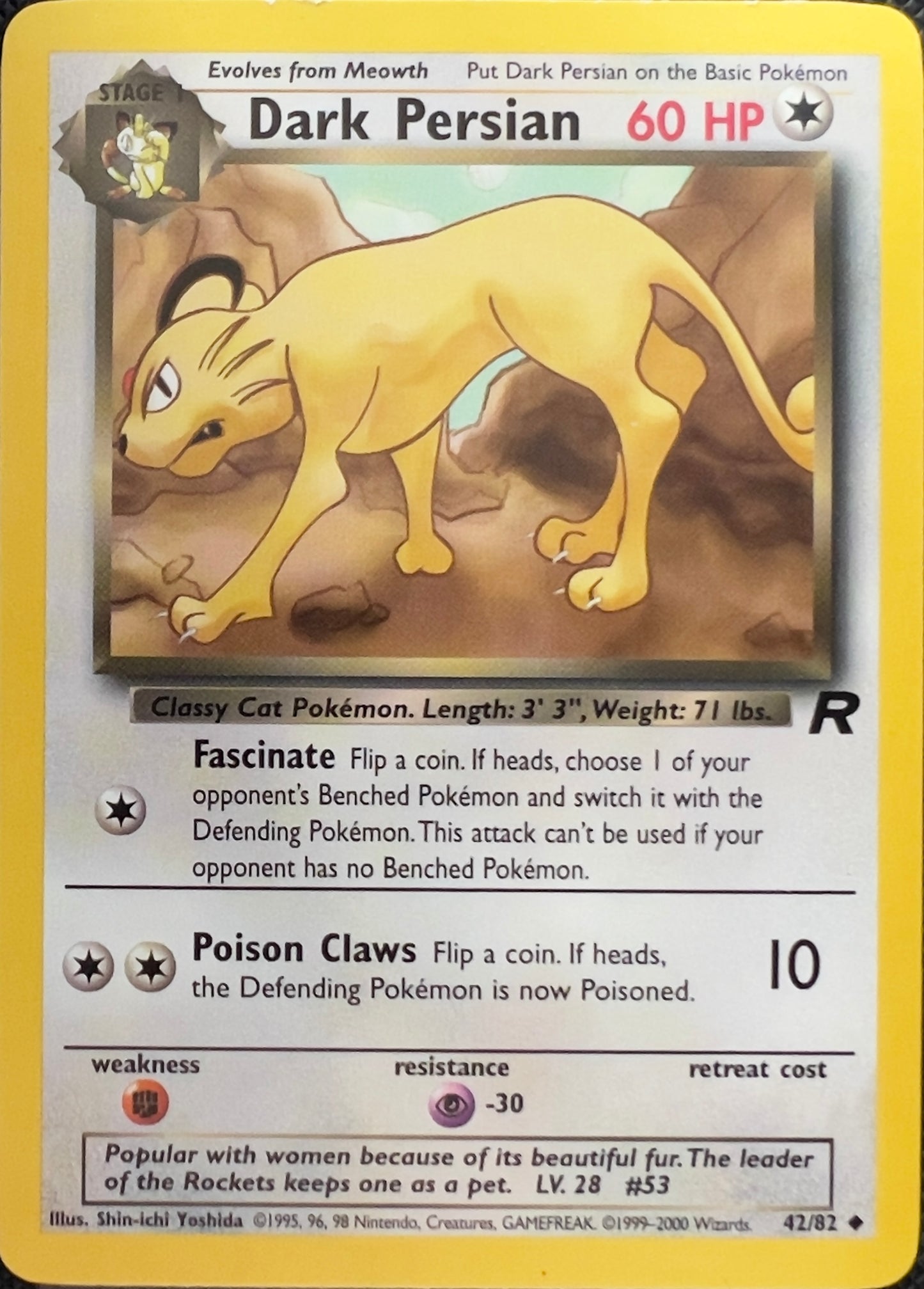 Dark Persian (non-holo) 42/82 - Pokémon Team Rocket (WOTC)