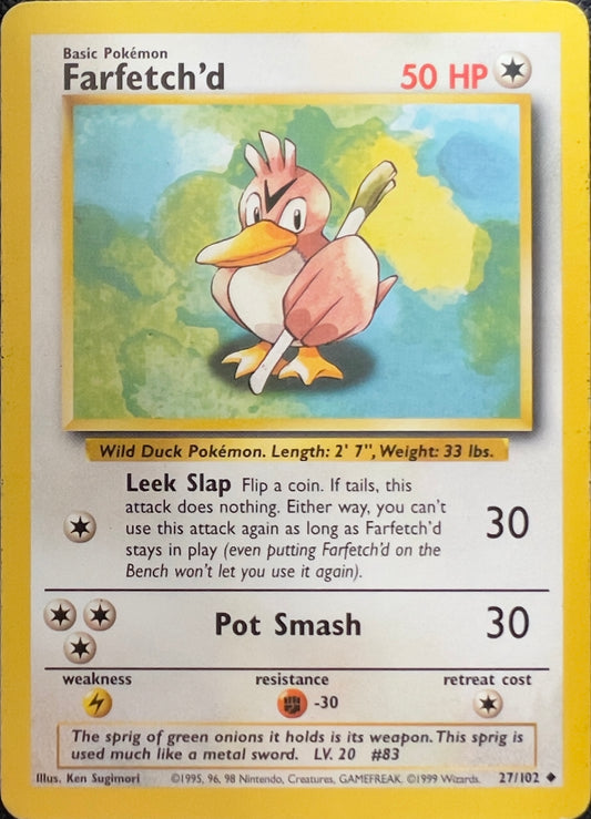 Farfetch’d (non-holo) 27/102 - Pokémon Base Set (WOTC)
