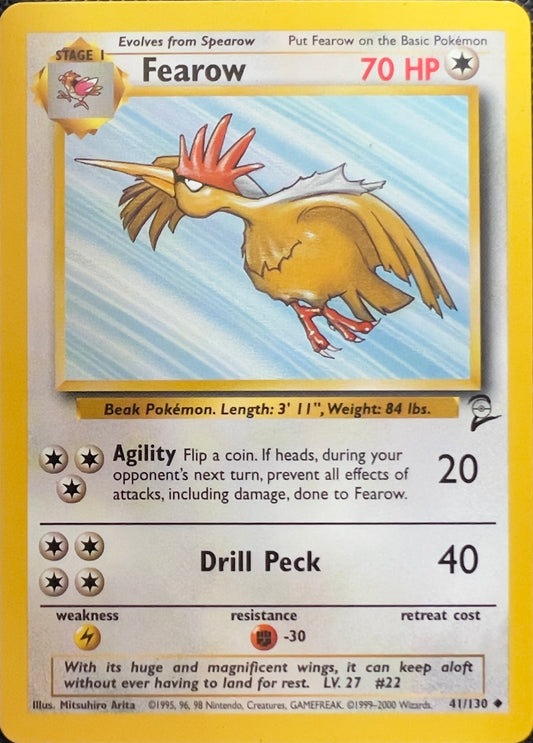 Fearow (non-holo) 41/130 - Pokémon Base Set 2 (WOTC)